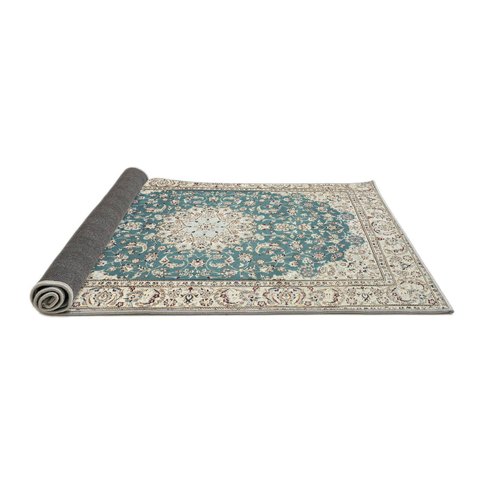Sideview of Traditional Silver Gray Medallion Rug, tr152