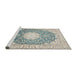 Sideview of Machine Washable Traditional Silver Gray Rug, wshtr152