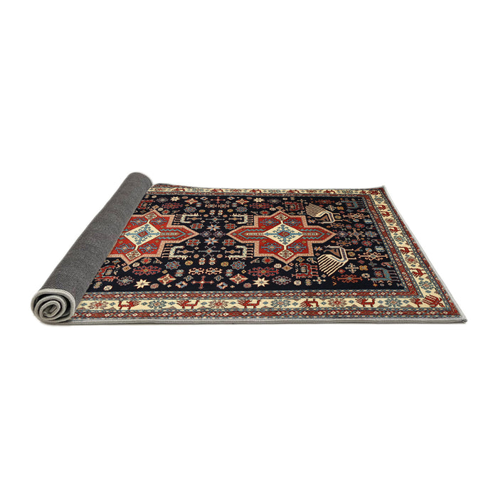 Sideview of Traditional Dark Scarlet Red Persian Rug, tr1520