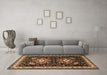 Machine Washable Persian Brown Traditional Rug in a Living Room,, wshtr1520brn