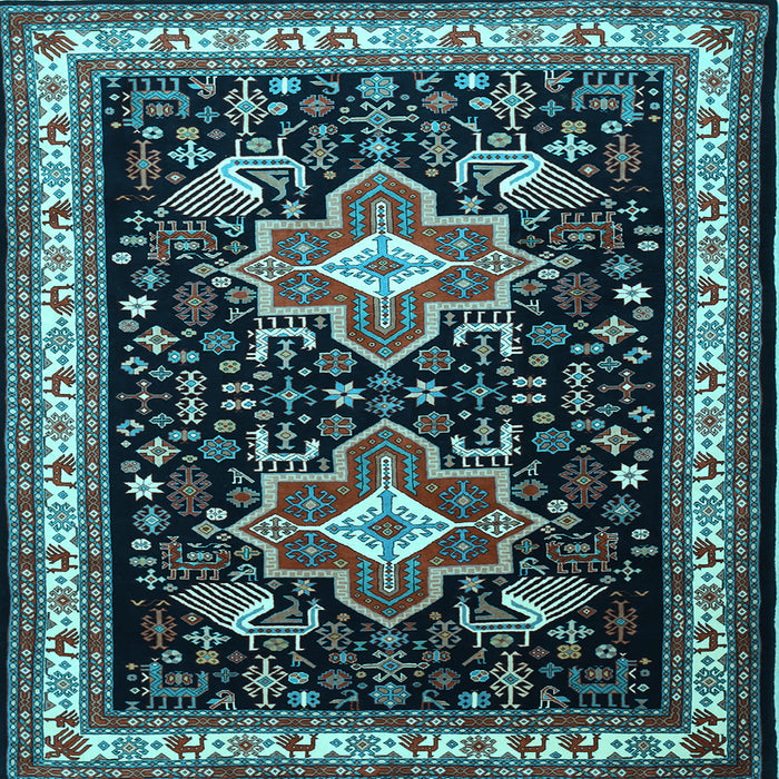 Square Persian Light Blue Traditional Rug, tr1520lblu