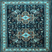 Square Persian Light Blue Traditional Rug, tr1520lblu