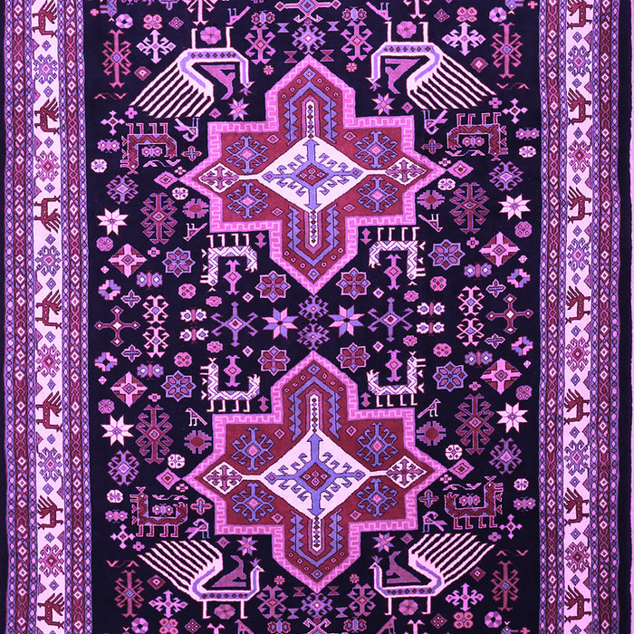 Machine Washable Persian Purple Traditional Area Rugs, wshtr1520pur