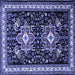 Square Machine Washable Persian Blue Traditional Rug, wshtr1520blu