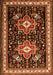 Serging Thickness of Machine Washable Persian Orange Traditional Area Rugs, wshtr1520org