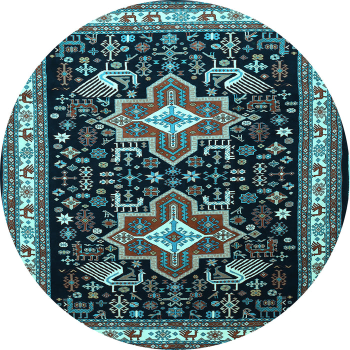 Round Persian Light Blue Traditional Rug, tr1520lblu