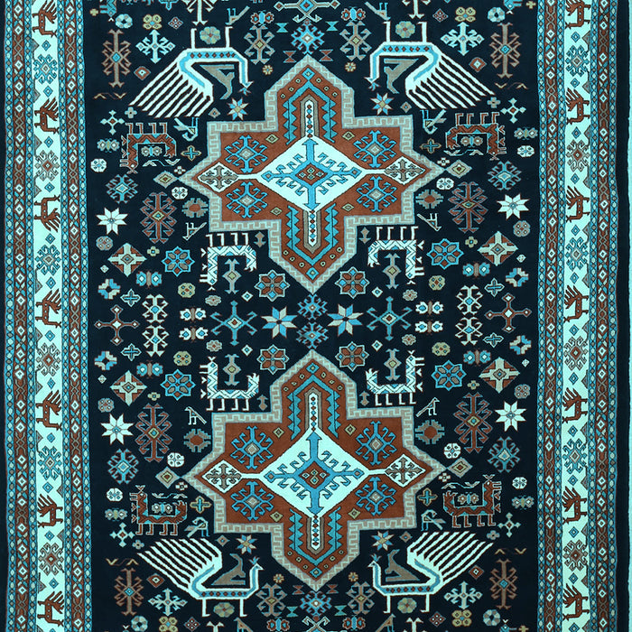 Machine Washable Persian Light Blue Traditional Rug, wshtr1520lblu