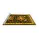 Sideview of Machine Washable Persian Yellow Traditional Rug, wshtr1520yw