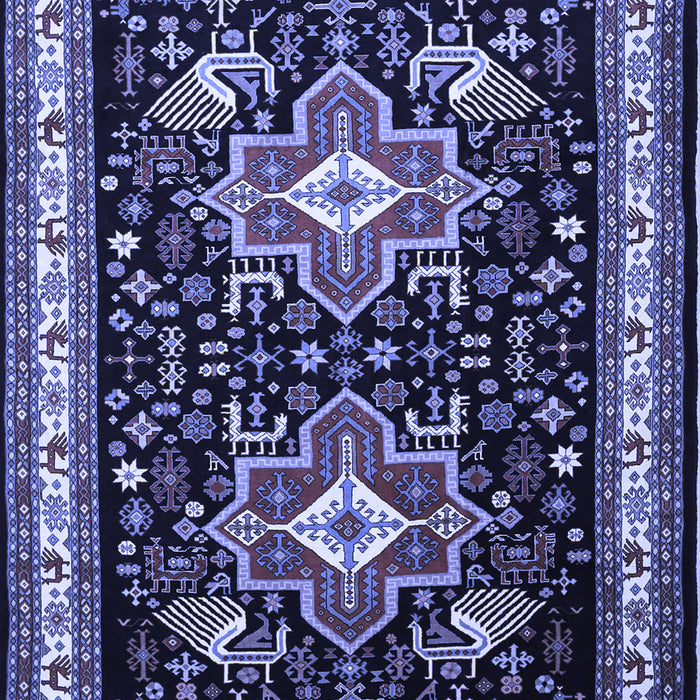 Machine Washable Persian Blue Traditional Rug, wshtr1520blu