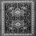 Round Machine Washable Persian Gray Traditional Rug, wshtr1520gry