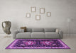 Machine Washable Persian Purple Traditional Area Rugs in a Living Room, wshtr1520pur