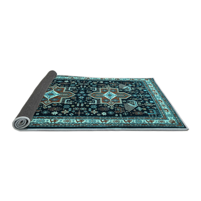 Sideview of Persian Light Blue Traditional Rug, tr1520lblu