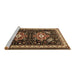 Sideview of Machine Washable Persian Brown Traditional Rug, wshtr1520brn