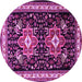 Round Persian Pink Traditional Rug, tr1520pnk