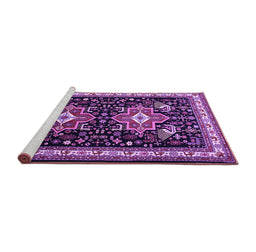 Sideview of Machine Washable Persian Purple Traditional Area Rugs, wshtr1520pur