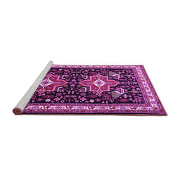 Sideview of Machine Washable Persian Pink Traditional Rug, wshtr1520pnk