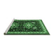 Sideview of Machine Washable Persian Emerald Green Traditional Area Rugs, wshtr1520emgrn