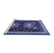 Sideview of Machine Washable Persian Blue Traditional Rug, wshtr1520blu