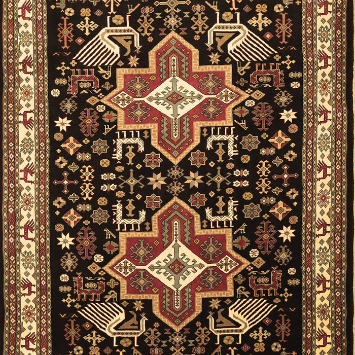 Machine Washable Persian Brown Traditional Rug, wshtr1520brn