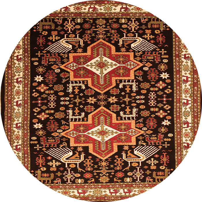 Square Persian Orange Traditional Rug, tr1520org