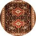 Square Persian Orange Traditional Rug, tr1520org
