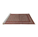 Sideview of Machine Washable Traditional Saffron Red Rug, wshtr1521