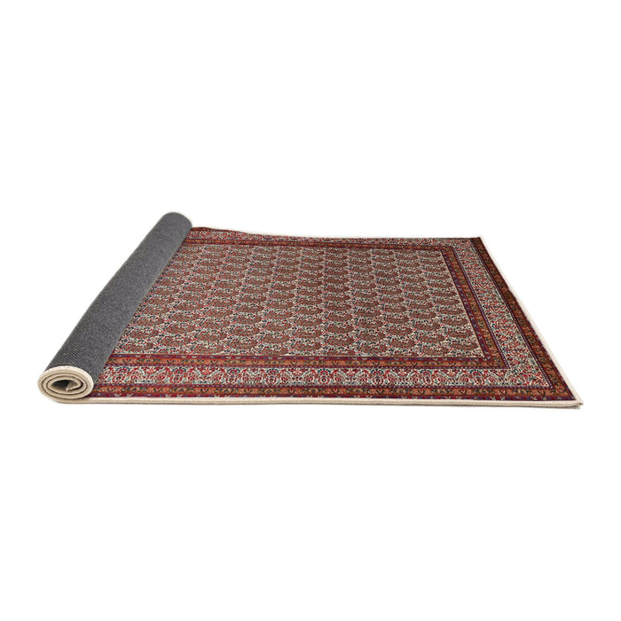 Sideview of Traditional Saffron Red Persian Rug, tr1521