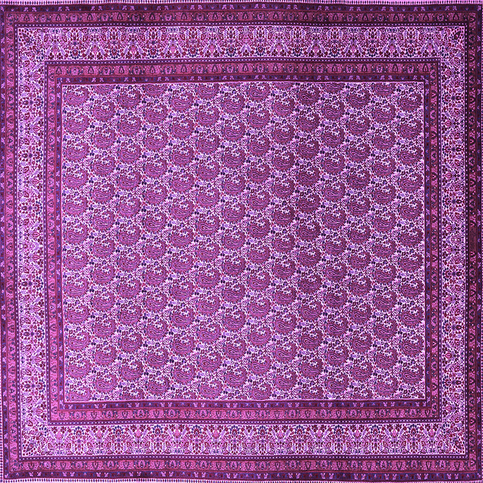 Square Machine Washable Persian Purple Traditional Area Rugs, wshtr1521pur