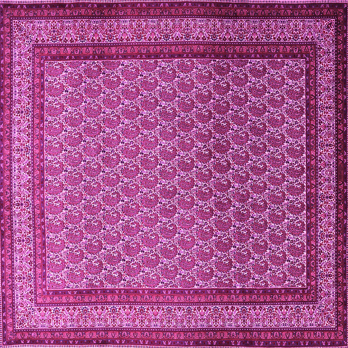 Square Machine Washable Persian Pink Traditional Rug, wshtr1521pnk