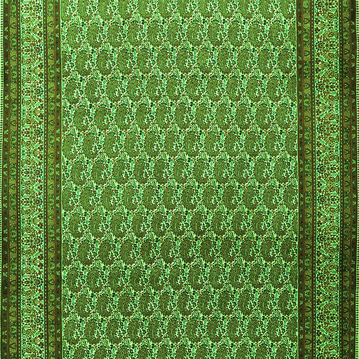 Serging Thickness of Machine Washable Persian Green Traditional Area Rugs, wshtr1521grn