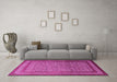 Machine Washable Persian Pink Traditional Rug in a Living Room, wshtr1521pnk