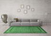 Machine Washable Persian Emerald Green Traditional Area Rugs in a Living Room,, wshtr1521emgrn