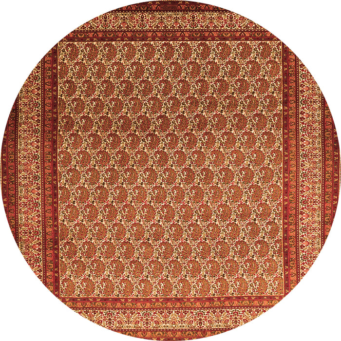 Square Persian Orange Traditional Rug, tr1521org