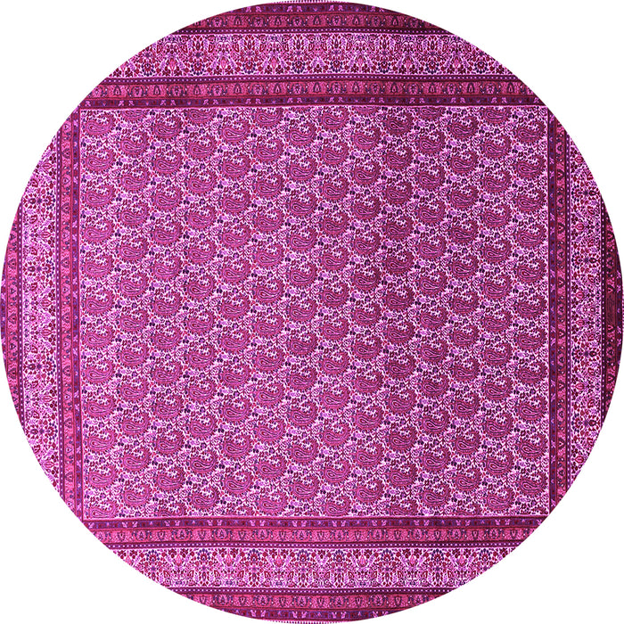 Round Persian Pink Traditional Rug, tr1521pnk