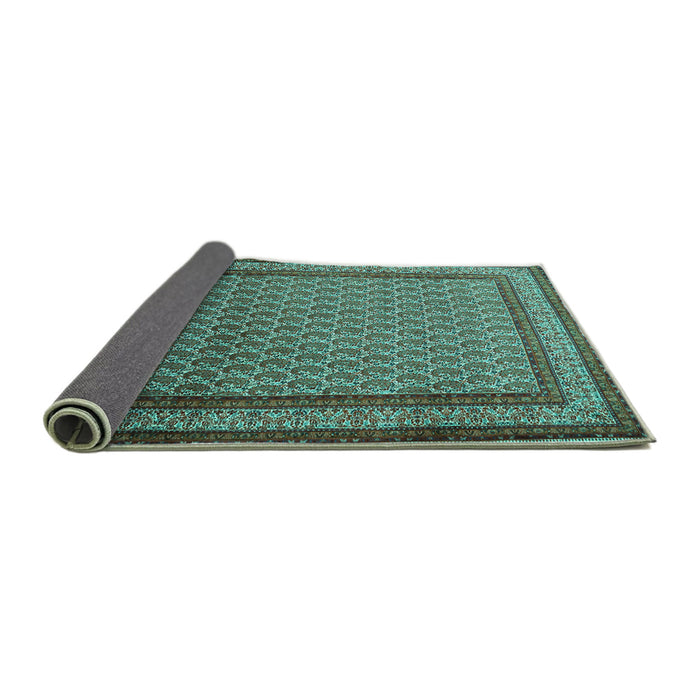 Sideview of Persian Turquoise Traditional Rug, tr1521turq