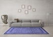 Machine Washable Persian Blue Traditional Rug in a Living Room, wshtr1521blu