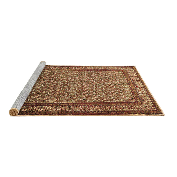 Sideview of Machine Washable Persian Brown Traditional Rug, wshtr1521brn