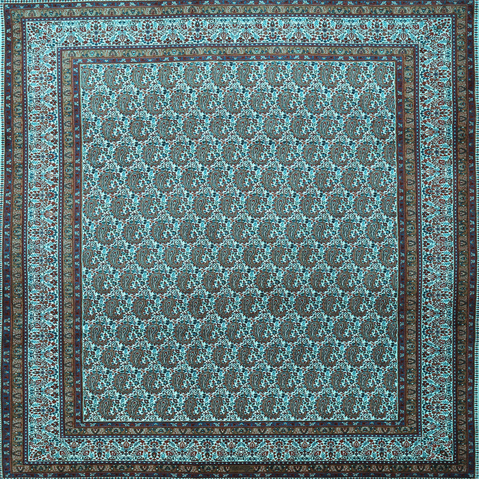 Square Machine Washable Persian Light Blue Traditional Rug, wshtr1521lblu
