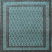 Square Machine Washable Persian Light Blue Traditional Rug, wshtr1521lblu