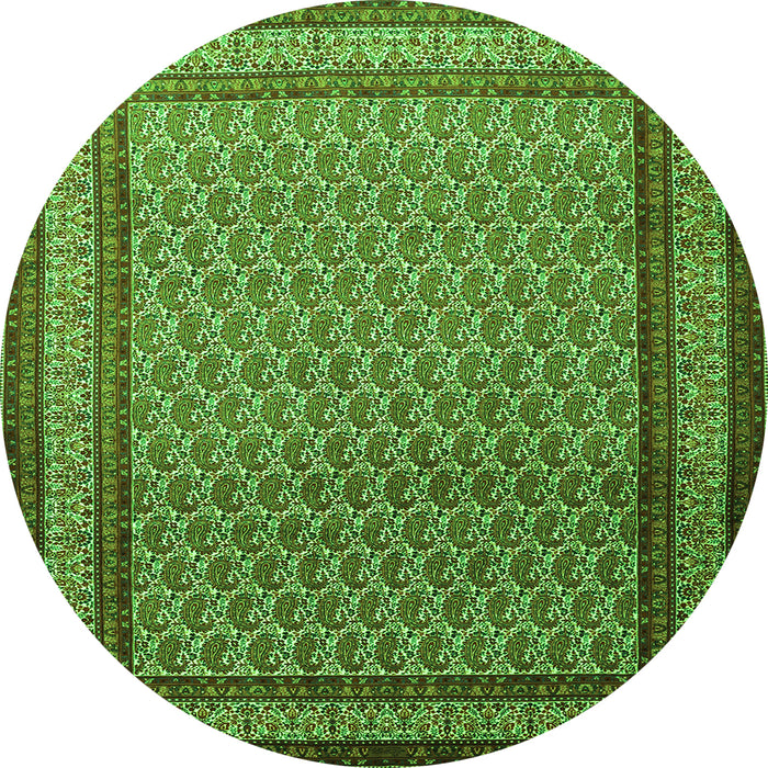 Square Persian Green Traditional Rug, tr1521grn