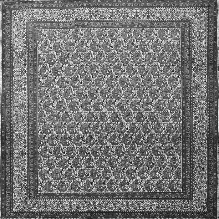 Round Machine Washable Persian Gray Traditional Rug, wshtr1521gry