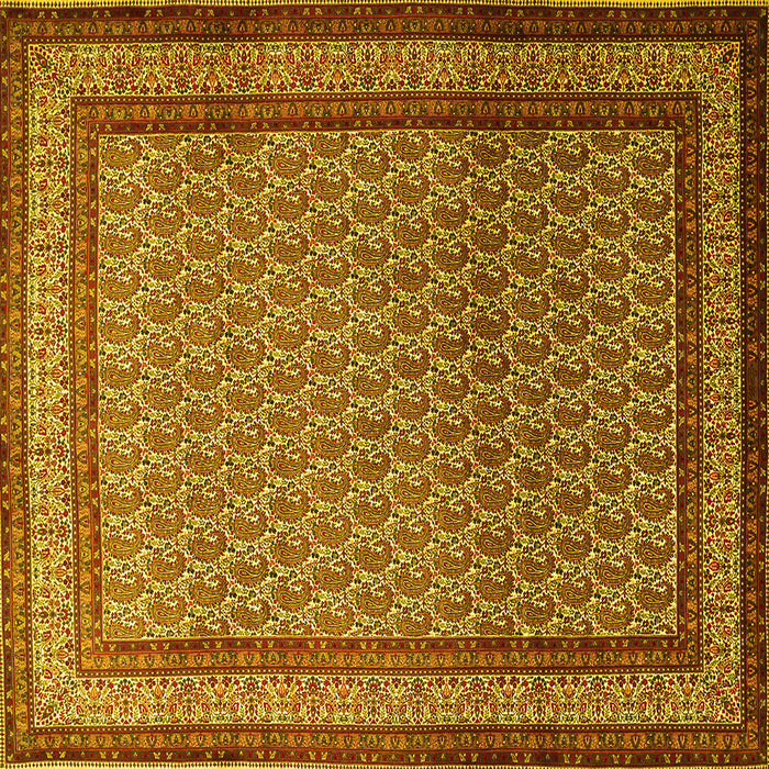 Square Persian Yellow Traditional Rug, tr1521yw