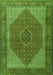 Serging Thickness of Machine Washable Persian Green Traditional Area Rugs, wshtr1522grn