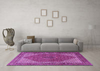 Machine Washable Persian Purple Traditional Rug, wshtr1522pur