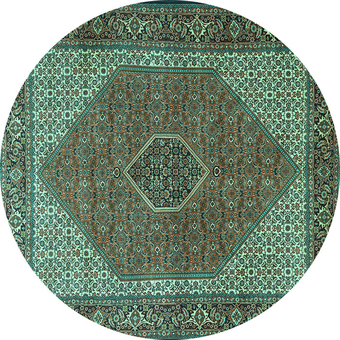 Round Persian Turquoise Traditional Rug, tr1522turq