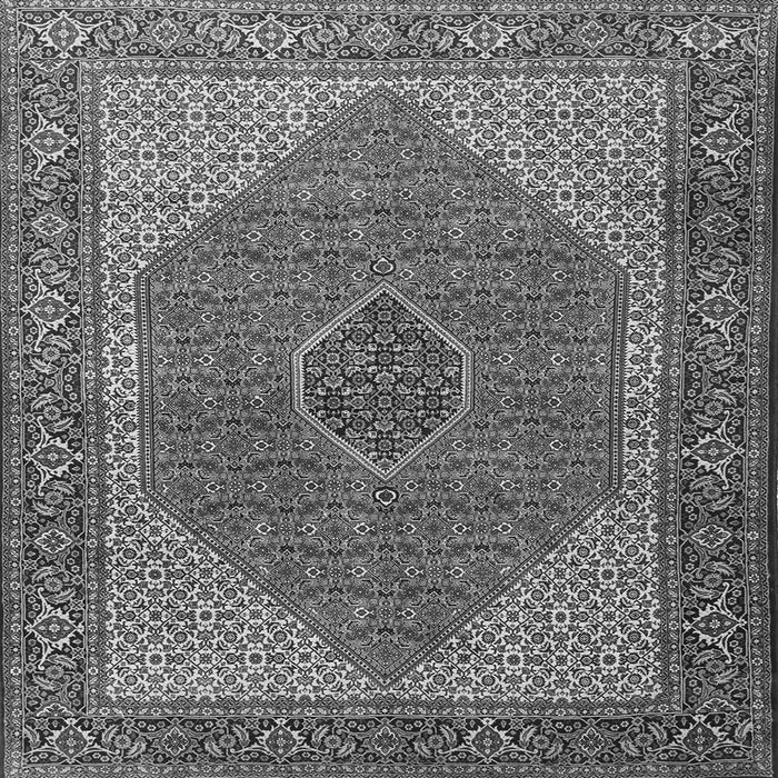 Round Machine Washable Persian Gray Traditional Rug, wshtr1522gry