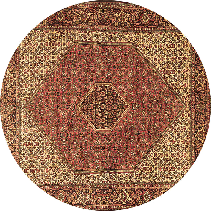 Round Machine Washable Persian Brown Traditional Rug, wshtr1522brn