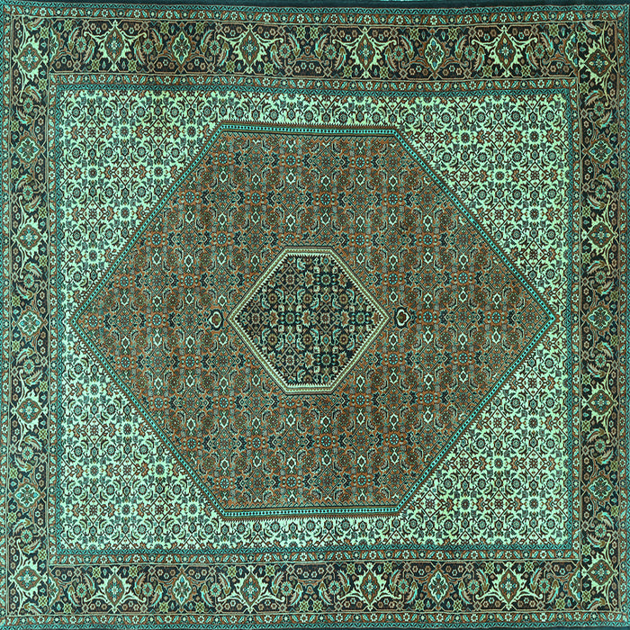 Square Machine Washable Persian Turquoise Traditional Area Rugs, wshtr1522turq