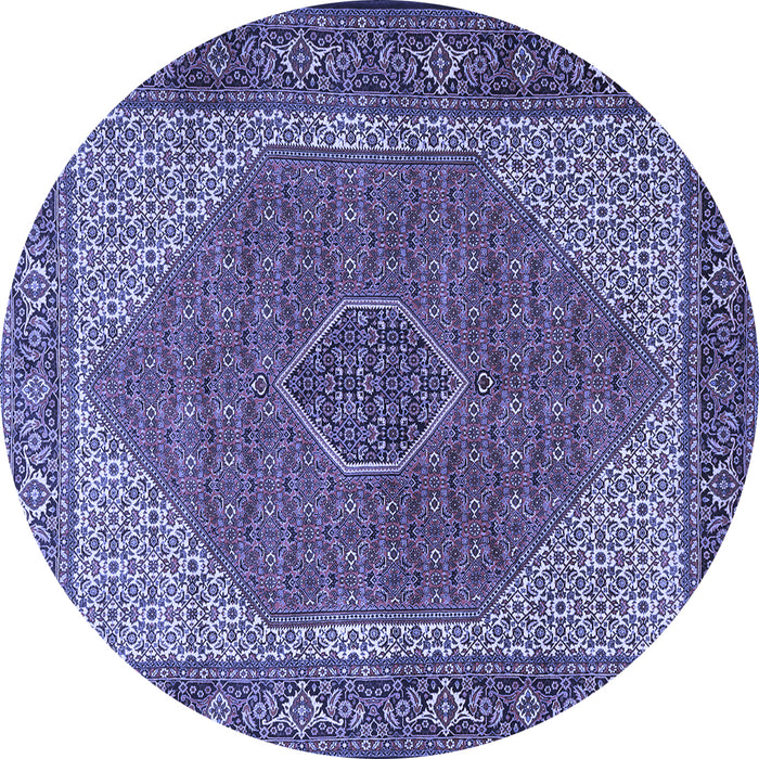Round Machine Washable Persian Blue Traditional Rug, wshtr1522blu
