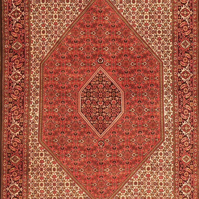 Serging Thickness of Machine Washable Persian Orange Traditional Area Rugs, wshtr1522org